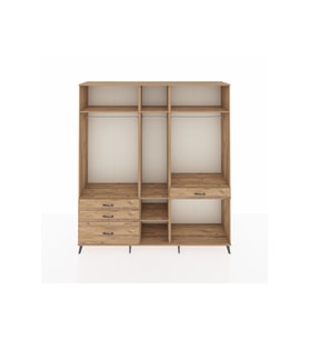 Hyperion Gardrop 7 Raflı 4 Çekmeceli 3 Askılı 220x44x243 Çam-Çam/Çam