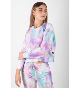 Rich Kadın Crop Batik Sweatshirt