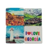 Gürcistan Temalı Dörtlü Taş Magnet (Karışık)