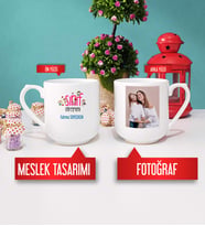 Sınıf Öğretmenine Hediye Sınıf Öğretmeni Kupa Bardak Oval Fotoğraflı