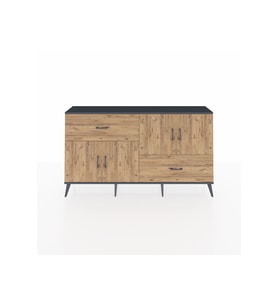 Arges Konsol 3 Raflı 2 Çekmeceli 4 Kapaklı 176x30x99 Antrasit-Çam