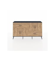 Arges Konsol 3 Raflı 2 Çekmeceli 4 Kapaklı 176x30x99 Antrasit-Çam