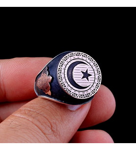 AYYILDIZ MODEL OTANTİK DESEN 925 AYAR GÜMÜŞ YÜZÜK