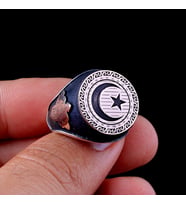 AYYILDIZ MODEL OTANTİK DESEN 925 AYAR GÜMÜŞ YÜZÜK