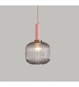 Rsylight Rustik Dekoratif Metal Modern Pudra Somon Opal Füme Camlı Tekli  Avize