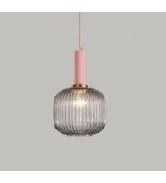 Rsylight Rustik Dekoratif Metal Modern Pudra Somon Opal Füme Camlı Tekli  Avize
