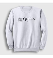 Presmono Unisex Beyaz Queen Sweatshirt 102370tt (Beyaz)