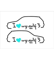 I LOVE MY GOLF 3 Volkswagen golf mk3 sticker Sağ sol 2 adet