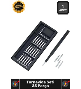 #Tornavida Hassas Onarım Seti Telefon Gözlük Saat Tamir 24in1 Ergonomik 25 Parça Tornavida Seti