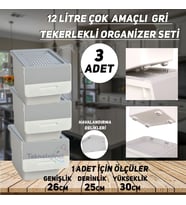 Technow Motek Mt07 Tekerlekli Eşya Ve Erzak Kutusu 3 Katlı  3x12 Lt Organizer