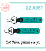 Koyu Turkuaz, Kişisel Enerji Dolu, Sevdiklerinize Hediye 520 741 8 Kodlu İsme Özel 2'li Anahtarlık