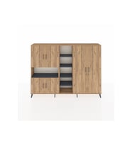 Arges Dolap 13 Raflı 6 Kapaklı 220x30x163 Çam-Çam/Antrasit