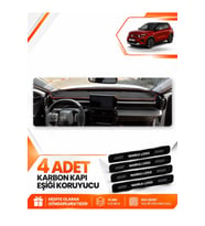 CITROEN C3 AIRCROSS (2017-2021) Uyumlu Ön Torpido Koruma Kılıfı Halısı - Siyah Kırmızı