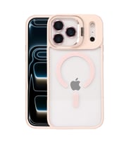 iPhone 17 Pro Max Remim Lensli Magsafe Standlı Kapak - Pembe