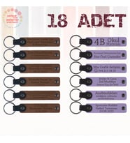 A Kahve & Mor Menekşe, Akraba Ziyaretlerinde Küçük Armağan, 18’li Set, Kişisel Mesajlı Anahtarlık