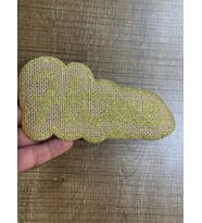 15X7 CM ALTIN SARISI SİMLİ HOME YAZI ARMA YAMA APLİKE DİKİŞ AKSESUARI (Sarı)