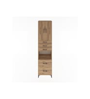 Hyperion Dolap 3 Raflı 5 Çekmeceli 2 Kapaklı 60x44x243 Çam-Çam