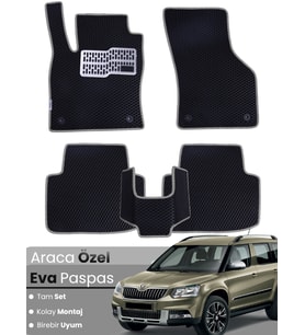 SKODA YETİ (2009-2017) Uyumlu EVA Paspas Tam Set–Oto Paspas,Araca Özel,Kolay Montaj