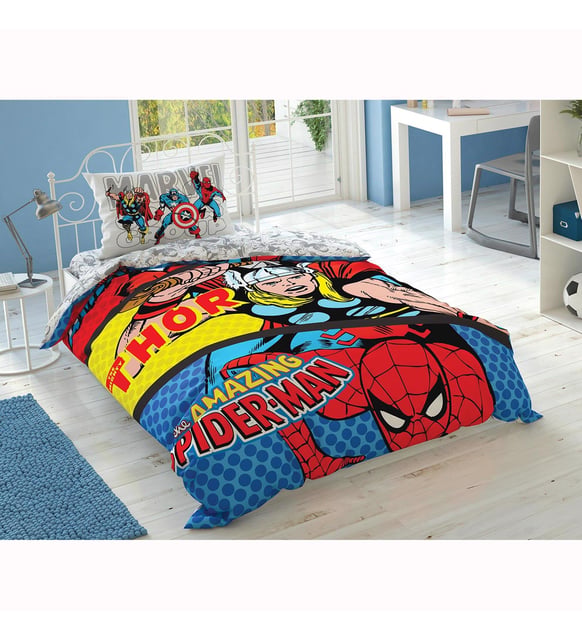 Taç Lisanslı Marvel Comics Nevresim Takımı Tek Kişilik