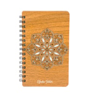 Mandala Tasarımlı Kişiye Özel Spiralli Ahşap Defter