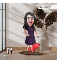 BK Gift Kişiye Özel Anne Karikatürlü Büyük Boy Ahşap Biblo-3 Arkadaşa Hediye , Sevgiliye Hediye, Kişiye Özel Biblolar