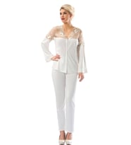 Sistina 1564 penye çeyizlik pijama takım (Ekru)