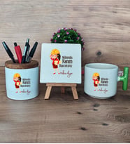 Mühendis Hanım Diyeceksiniz Hediye Sepeti Kupa Bardak T Kulplu, Kalemlik ve Dekoratif Taş Kadın Mühendise Mühendisler Günü Hediyesi (Model 8)
