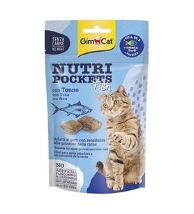 GimCat Nutripockets Ton Balıklı Kedi Ödül Maması 60 Gr (Krem)