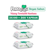 Paddlers Easy Clean Beyaz Sabun Katkılı Yüzey Temizlik Havlusu 300 Yaprak (3x100)