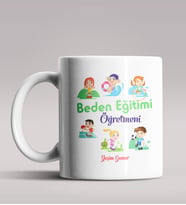 Kişiye Özel Beden Eğitimi Öğretmeni Tasarımlı Beyaz Renk Kupa 2