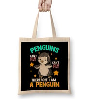 Cute Penguins Can't Fly I Can't Fly I Am A Penguin Bez Çanta Uzun Saplı
