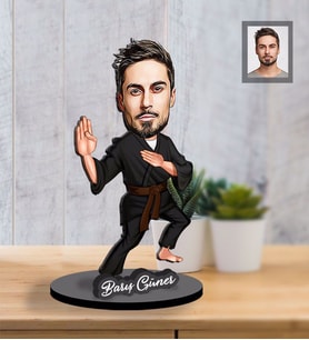 Kişiye Özel Sporcu Karikatürlü İki Katmanlı Ahşap Biblo Bay-11-Eco
