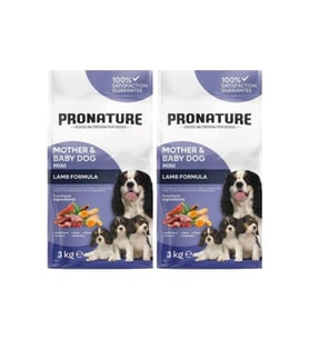 Pronature Mother&Baby Kuru Köpek Maması (Mini) Kuzu Etli 3 Kg*2 Adet (Kahverengi)