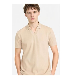 Defacto Basic Ekru Erkek Polo Yaka T-shirt F9865AX/ER100
