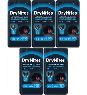 Drynites Emici Gece Külodu/Külot Bez Erkek 8-13 Yaş 30-48KG Large 45Adet 5PK*9 Alt Islatmalara Karşı