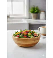 Bambu Salata Kasesi Büyük Boy Ahşap Servis & Sunum Tabağı  Meyve, Kahvaltılık, Çerez Kasesi
