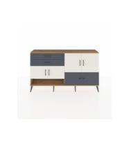Arges Konsol 3 Raflı 3 Çekmeceli 4 Kapaklı 176x30x99 Çam-Aytaşı/Antrasit