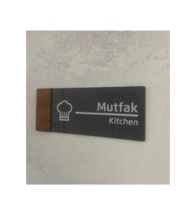 Wooden Serisi Mutfak Yönlendirme Tabelası