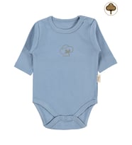 Civil Baby Organik Pamuklu U Kol 0-18 Ay Çıtçıtlı Badi - Mavi