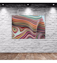 BK Home Üç Boyutlu Soyut Dalgalı Çizgiler Tasarımlı Kanvas Tablo 50x70cm-3
