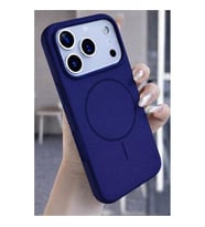 Coverzone ?phone 17 Pro ile Uyumlu Kadife ?� Y�zeyli Premium Silikon K?l?f MagSafe ile Uyumlu Kablosuz ?arj Destekli Darbe Emici Yumu?ak Dokulu Koruma Tasar?ml? Telefon K?l?f? Lacivert