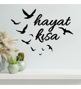 Hayat Kısa Ahşap Duvar Panosu  50x37 Cm