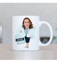 Kişiye Özel Kadın Doktora Hediye Karikatürlü Kupa Bardak