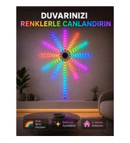 Mey İthalat® RGB LED Duvar Aydınlatması Telefon Kontrollü Dekoratif Ortam Işığı
