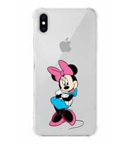 Apple iPhone XS Uyumlu Köşe Korumalı Antişok  Kapak Minnie Mouse Tasarımlı Şeffaf  Kılıf