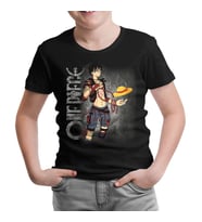 One Piece - Luffy Siyah Çocuk Tshirt