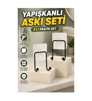2’li Yapışkanlı Duvar Askısı Çok Amaçlı Pratik Askılık