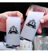 Kişiye Özel İsim Baş Harfli Tasarım İkili Rakı Bardağı