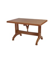 Omnipazar MT-GF212 Prima Ancora Plastik Dikdörtgen Bahçe Balkon Masa 75x120 cm (Kahverengi)