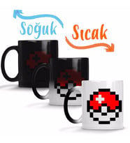 Pokeball Pokemon Go Pikachu Sihirli Kupa Bardak Porselen
